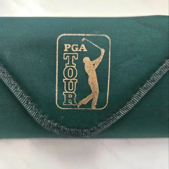 PGA tour green glasses sunglass case with hook and loop closure with soft‎ case
