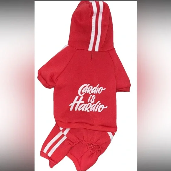 Dog Jump Suit Cardio is Hardio Red Medium NWOT