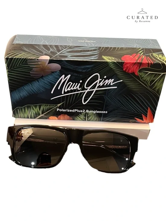 Maui Jim Keahi 873-02 Polarized Sunglasses Black Neutral Grey + Case