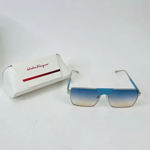 Salvatore Ferragamo‎ SF221 237 Palladium Blue Sunglasses 59-15-140 Gradient