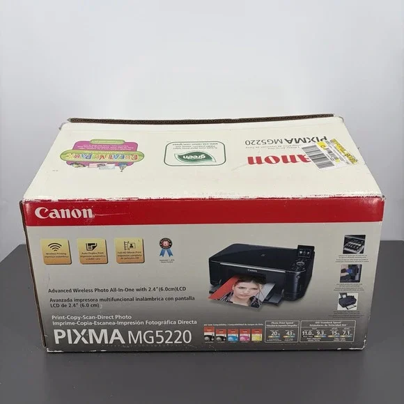Canon PIXMA MG5220 Wireless All-In-One Inkjet Printer w/ Black Ink Tested