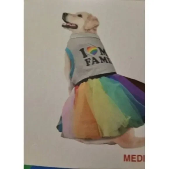 ‎Pride Pet Costume-NWT-Size Medium-Tee & Tutu Dogs/Cats-LGBTQ+