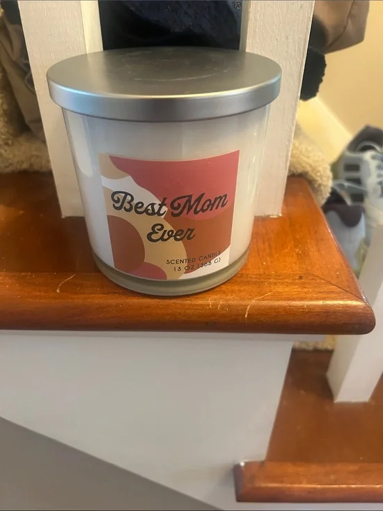 Best Mom Ever Scented Candle - White with Pink Label