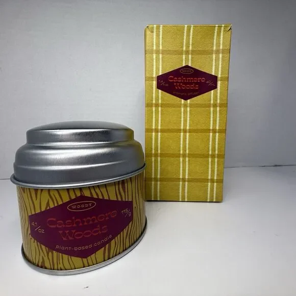 WOODY Cashmere Woods Plant Based Scented Soy Candle & Aromatic Diffuser Set New