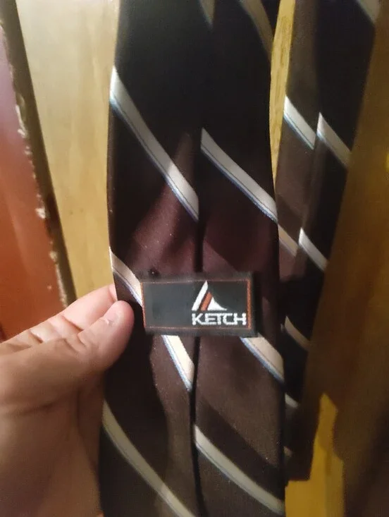 Ketch Men's Brown Striped Necktie