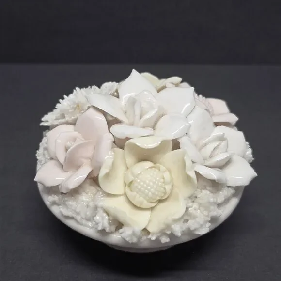 Ardalt Lenwile Verithin China Ceramic Flower Bouquet Dinner Taper Candle Holder