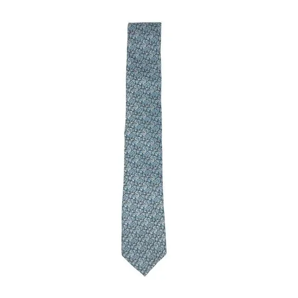 Nordstrom 100% Silk Brocade Blue Floral Necktie Classic Luxury Necktie NWOT