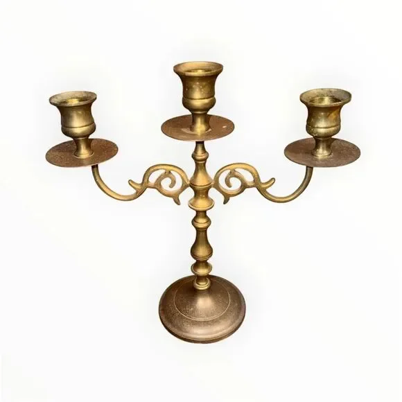 Triple brass candelabra