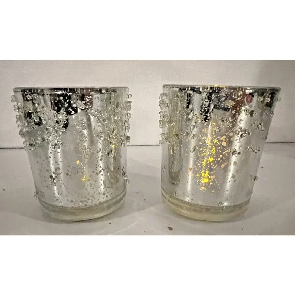 Bead MERCURY GLASS LED Candle lot of‎ 2 Hobby Lobby
