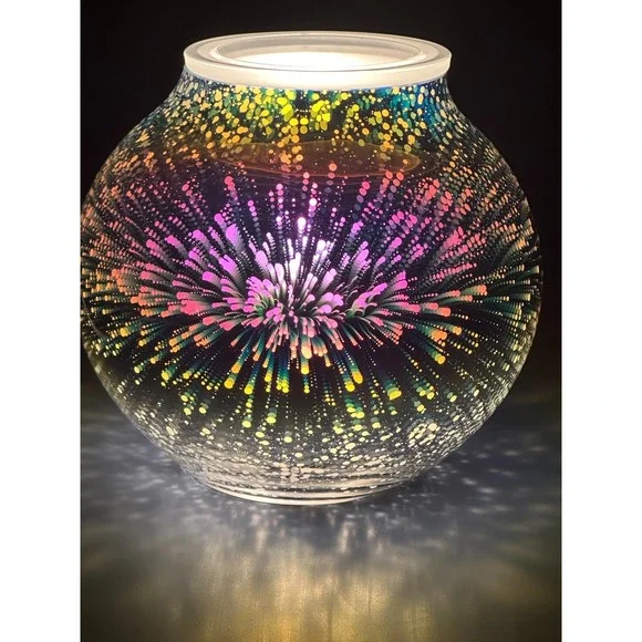 Scentsy Stargaze 3D Mercury Glass Full Size Wax Warmer Lamp Multicolor NIB