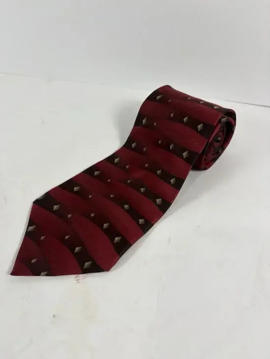 Grateful Dead Tie I Hear A Voice 17th Set VTG 1996 Burgundy Geometric X-Long