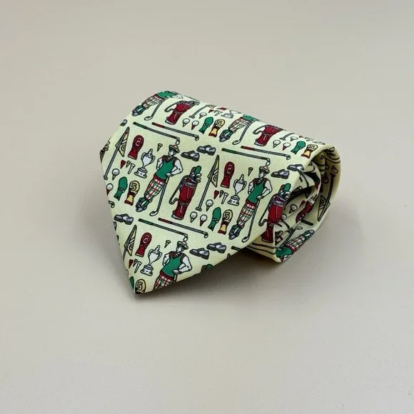 Dino Romaro Mens Neck Tie Golf Handmade Novelty Polyester Country Club Preppy