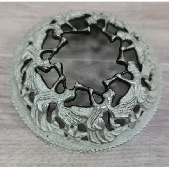 Yankee Candle Angel Lustre Silver-white Themed Illuma Lid For Large Jar‎