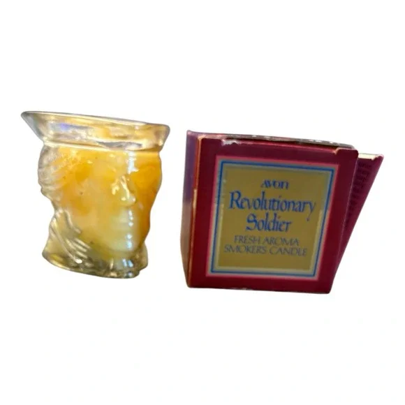 Avon Revolutionary Soldier Smokers Candle w/ Box –‎ Used Glass Mug