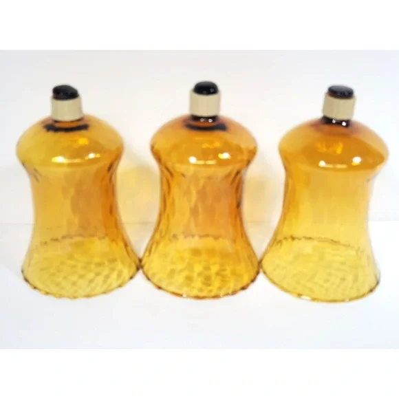 Vintage Votive‎ Cups  Amber Glass Peg Candles Home Interiors New Grippers QTY 3