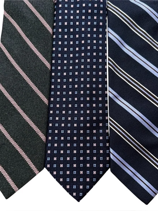 Lot of 3 Bonobos Neck Tie Handmade USA Wool Silk Blue Gray 3