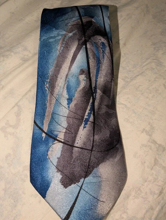 Abstract Blue and Gray Men's Tie - Classic Dress Accessory