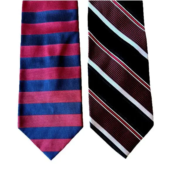 2 VTG striped Ties Jos A Bank ITALY Ivy League Academia Classic business Preppy