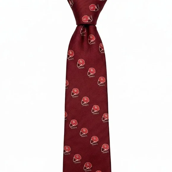 VTG Robert Talbott Oklahoma‎ Sooners NCAA Silk Blend Crimson Mens Tie 4