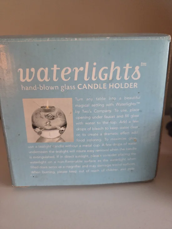 Hand-Blown Glass Candle Holder - Blue