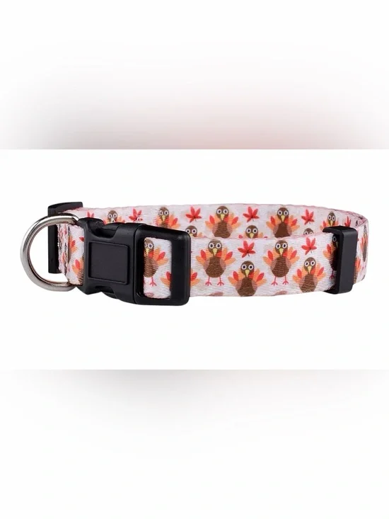 Native Pup Holiday Fall Thanksgiving Turkey Dog Collar - Large