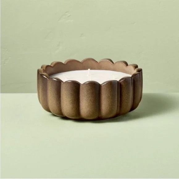 5 Wick Scalloped Rim Salted Honey Jar Candle 34oz -Hearth & Hand with Magnolia