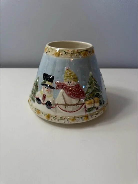 Yankee Candle SHADE Snowman Family Fits Large 22 Oz/Medium 14.5 Oz JAR Christmas