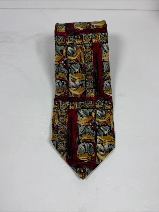 Donald Duck The Rack Mickey & Co. 100% Silk Tie Necktie Vintage Made In Italy