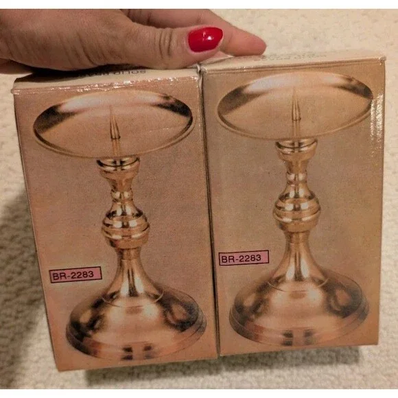 2 Brass candle holder, model BR-2283, Size 6