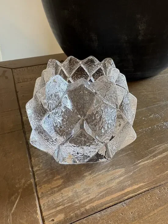 ORREFORS Vintage 80’s Nimbus Firefly Crystal Glass Votive Candle Holder