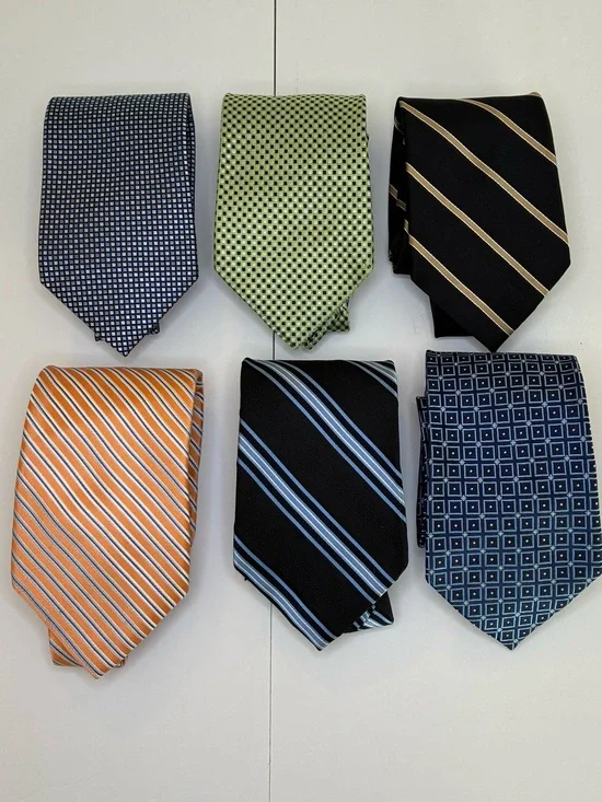 6-IZOD 100% SILK MENS NECKTIE LOT 58”-60” (3.25-3.50) Geometric/Stripe