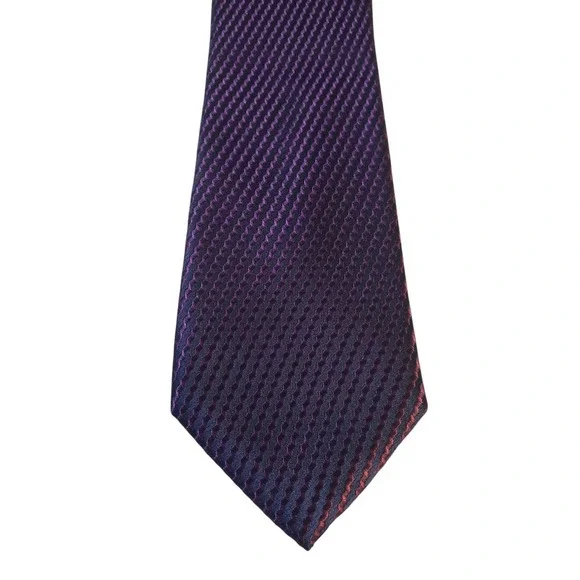 Michael Kors Mens Tie Necktie Designer Luxury Purple Navy Stripe‎ Shimmer Formal