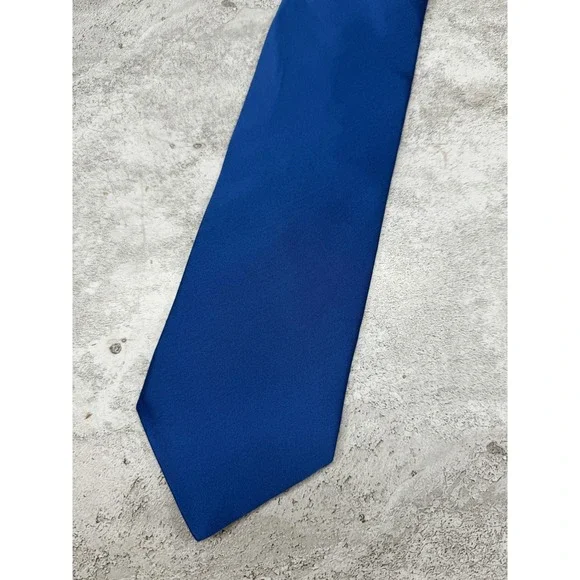 Joseph &‎ Feiss 100% Silk Tie Mens One Size Blue Solid Satin Classic Necktie