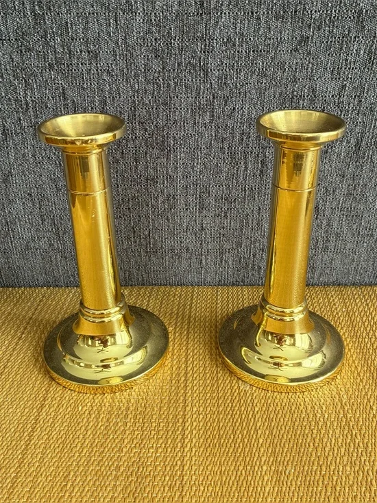 Vintage Brass Candlestick Set Baldwin Forged in America Two