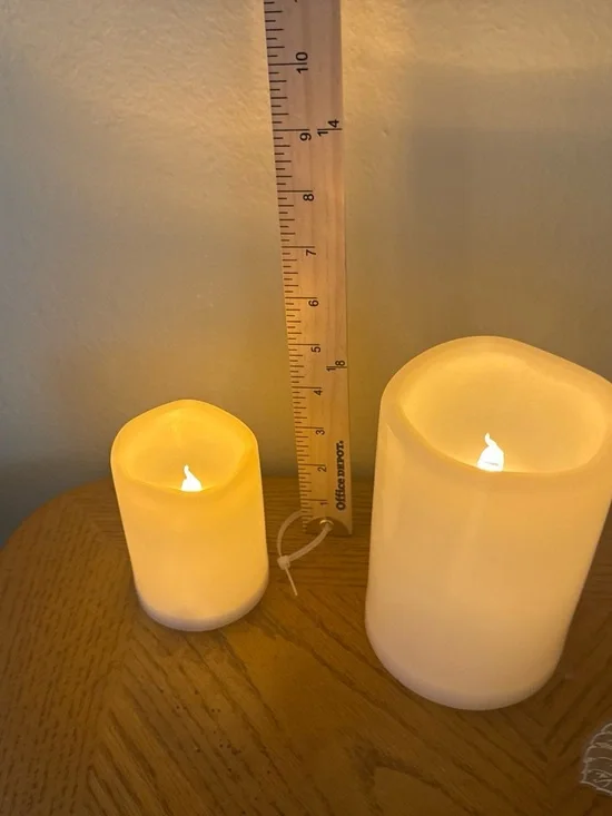 LED Flameless Pillar Candle Set - Cream LED Battery Candles