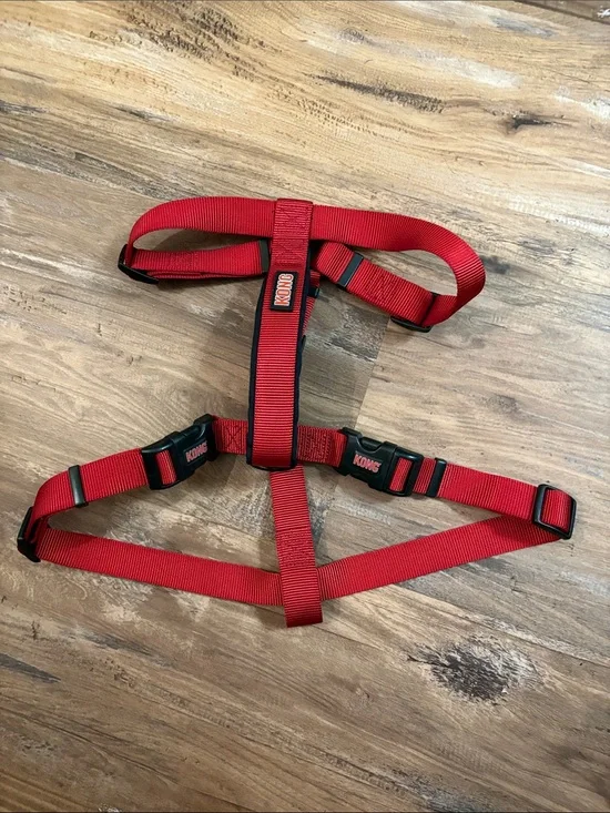 Kong Bright Red Adjustable Harness for dogs. Size large.