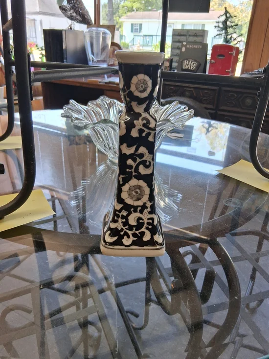 Chinoiserie Style Creamic Candlestick Holder