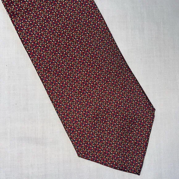 Brooks Brothers Makers Men’s Dress Tie Size 56” Red Geometric Business Formal