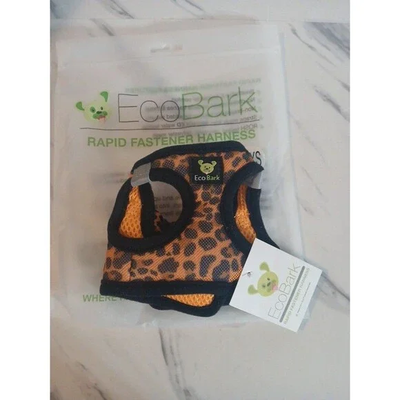 Dog Halter XXXS Harness Eco Bark Mini Breeds Cheetah Leopard New