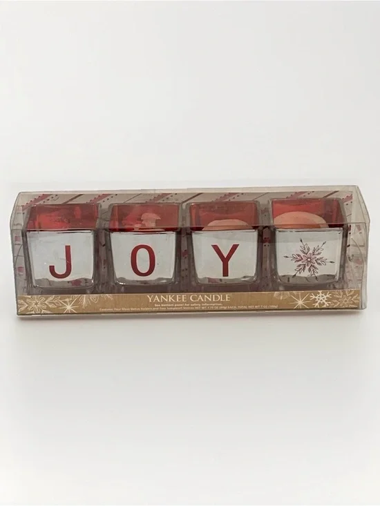 Yankee Candle JOY SNOW NOEL Interchangeable Votive Holders Set of 4