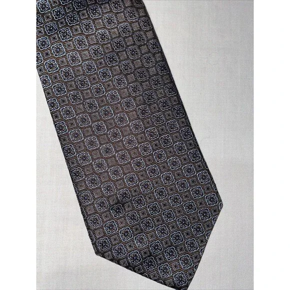 Brooks Brothers Makers Men’s Dress Tie Size 57” Blue Geometric Business Formal