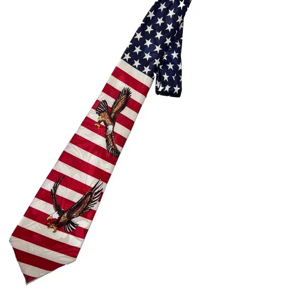 Fratello Men's Necktie Tie Bald Eagle‎ American Flag Patriotic 57