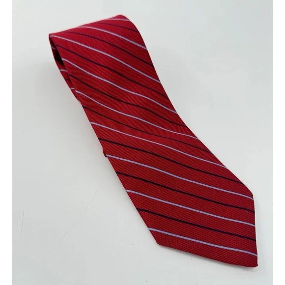 Brooks Brothers Red Rep Stripe 100% Silk Tie 3.75 Classic Wide USA Made 61