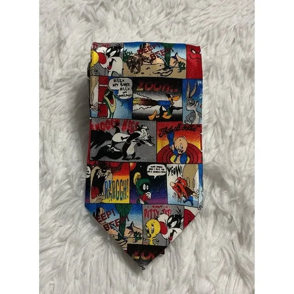 Vintage‎ 1996 Looney Tunes 100% Silk Tie