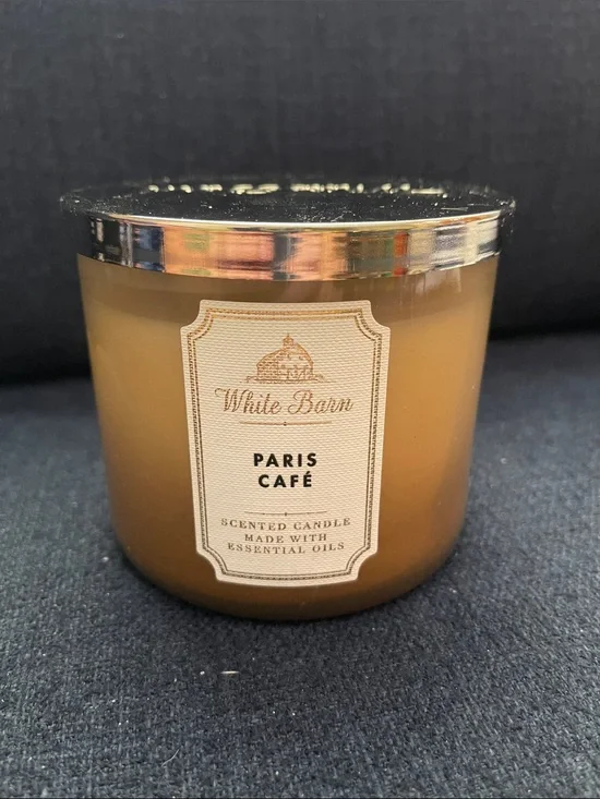 Bath & Body Works White Barn Paris Café Candle - Amber Brown