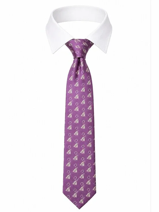 LANDS'‎ END | Extra Long Hand Sewn Silk Horse & Horseshoe Necktie | 62