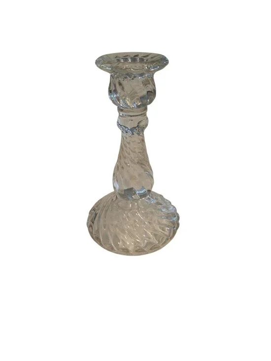 Vintage Clear Glass Candlestick 6