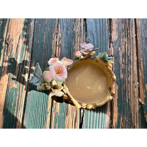 Home Interiors & Gifts Butterfly Retreat Candle Holder‎ Floral Ladybug 11629-04