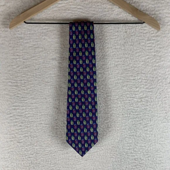 Jos A Bank Executive Collection Neck Tie Men Purple Silk Owl Print Business 9588