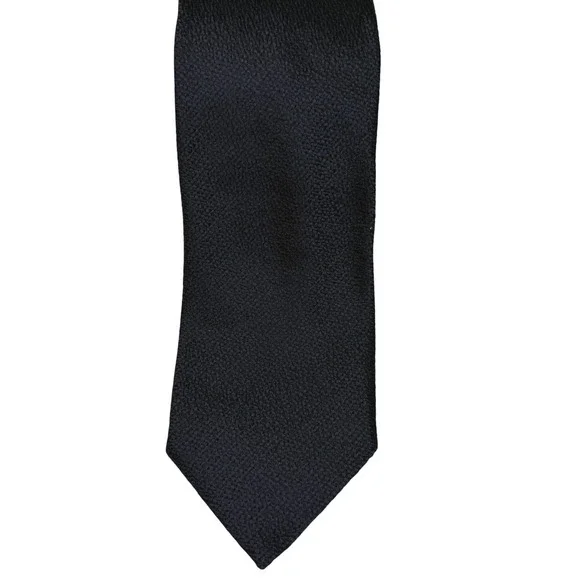 Ermenegildo Zegna Tie Mens Navy Blue Textured Silk Italy Luxury Formal Necktie